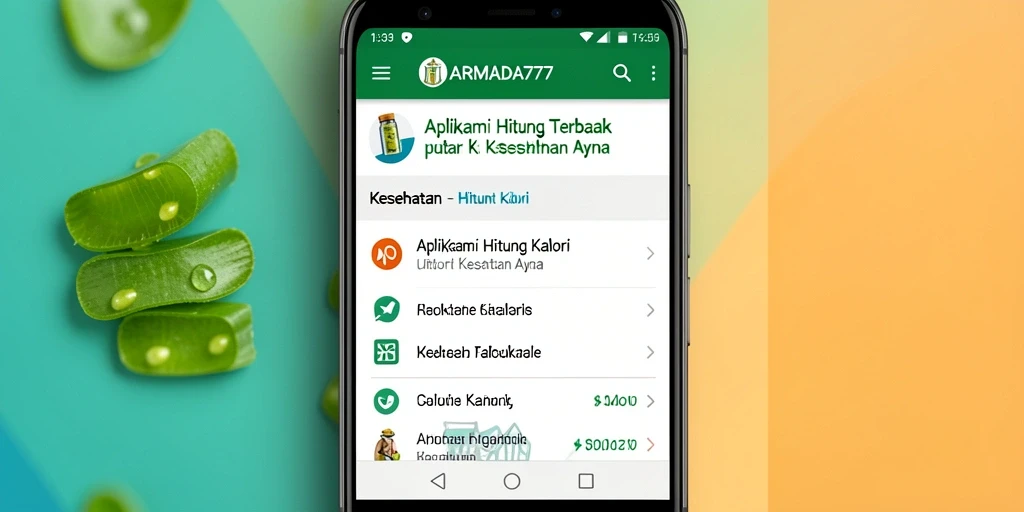Antarmuka aplikasi ARMADA777 yang intuitif untuk menghitung kalori.