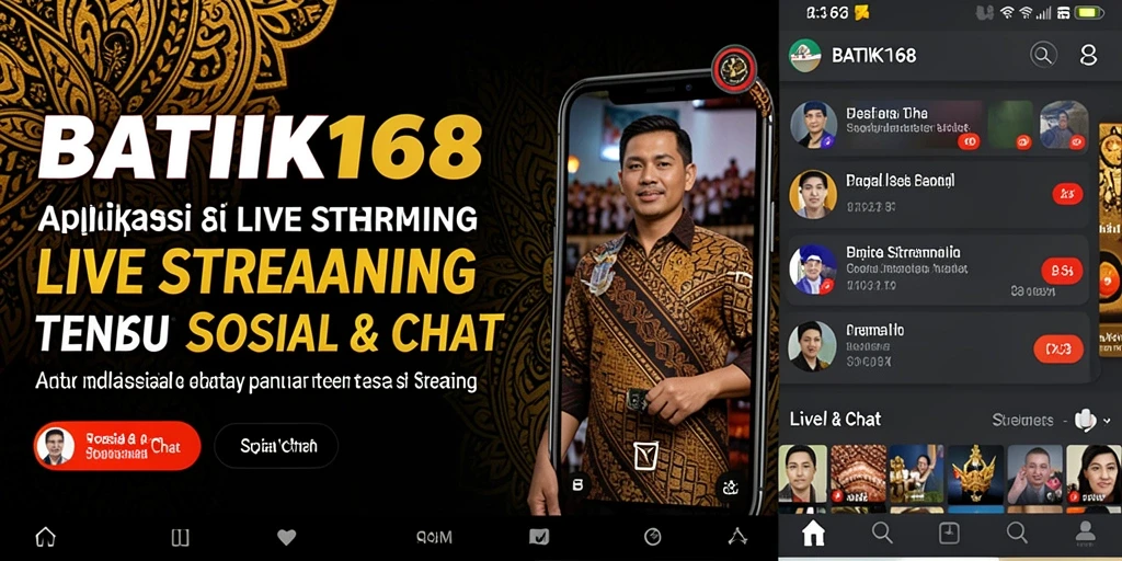 Antarmuka aplikasi Live Streaming BATIK168 yang interaktif dan menarik.