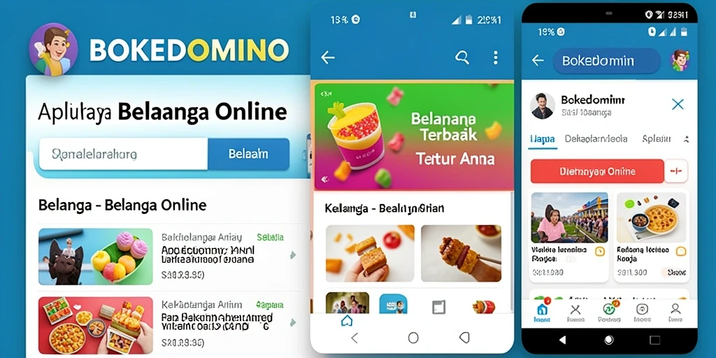 Tampilan antarmuka utama BOKEDOMINO untuk belanja online.