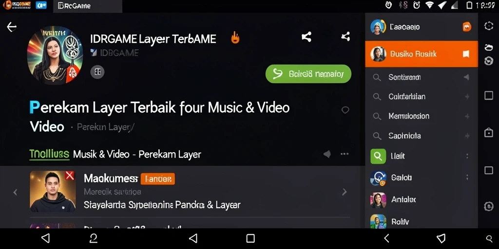 Tampilan antarmuka IDRGAME saat merekam video layar.