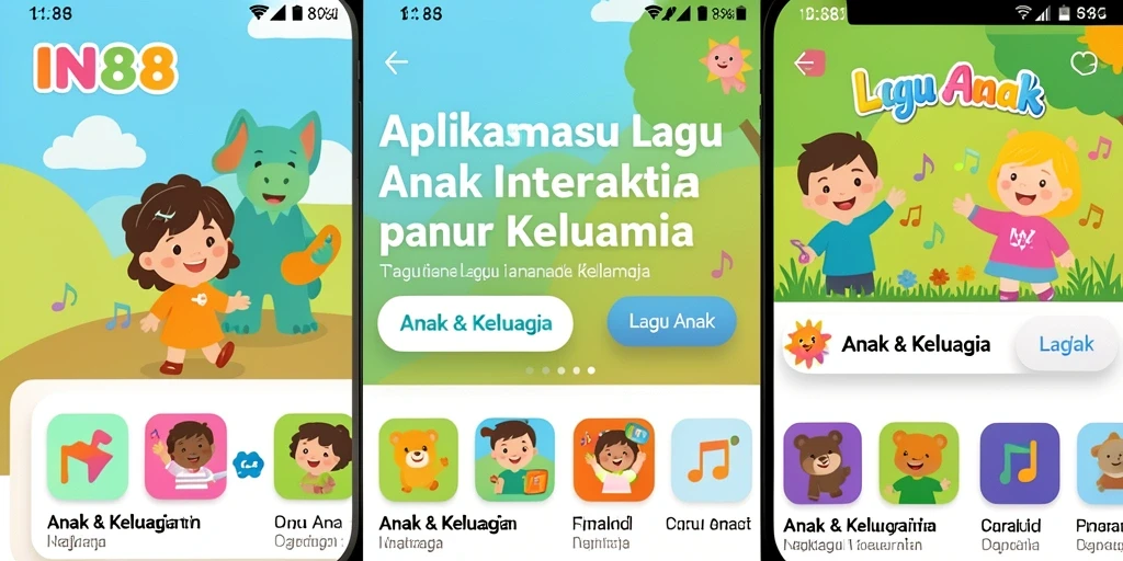 Antarmuka menarik dengan lagu-lagu ceria untuk anak-anak.