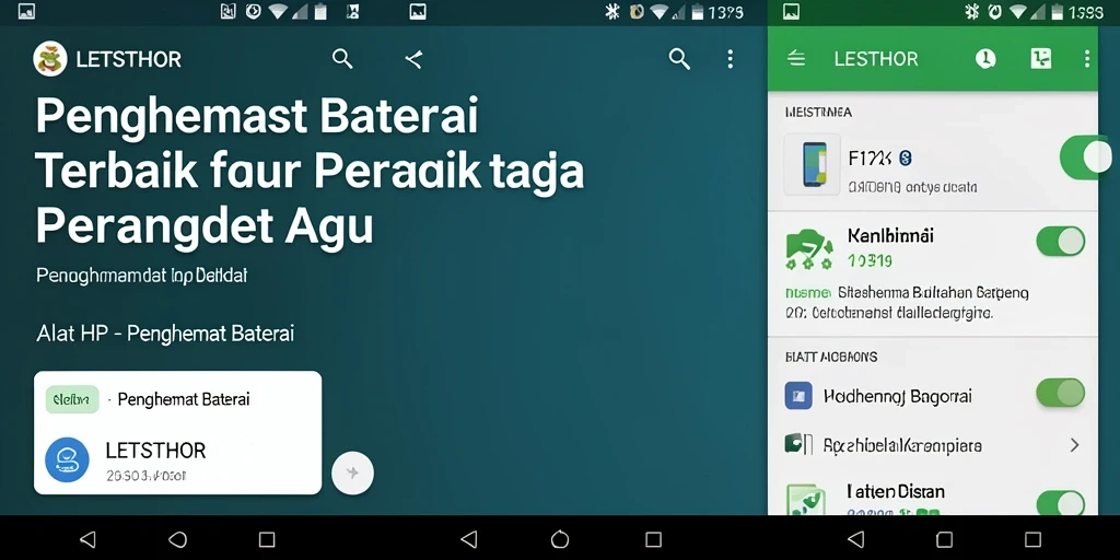 Antarmuka pengguna LETSTHOR menunjukkan pengaturan Penghemat Baterai yang intuitif.