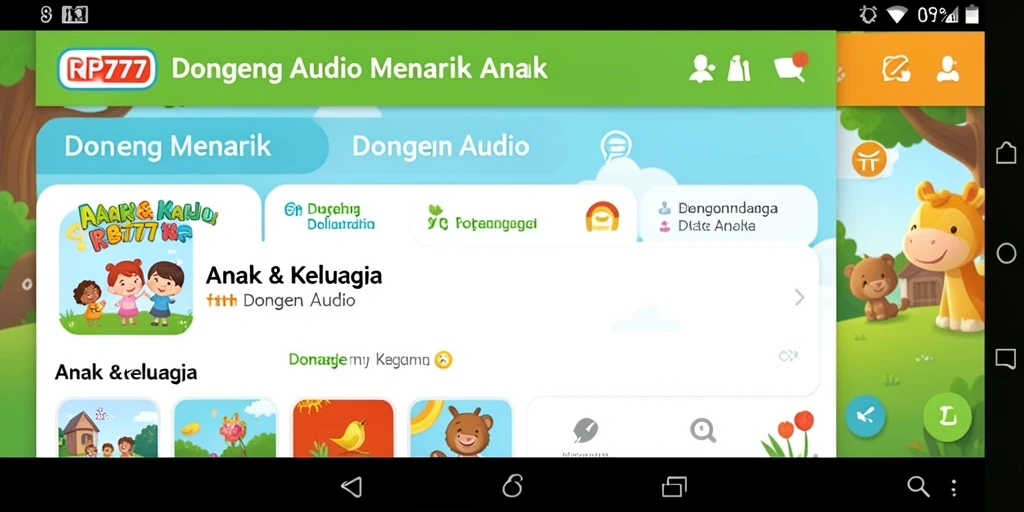 Tampilan antarmuka RP777 yang menarik bagi anak-anak.