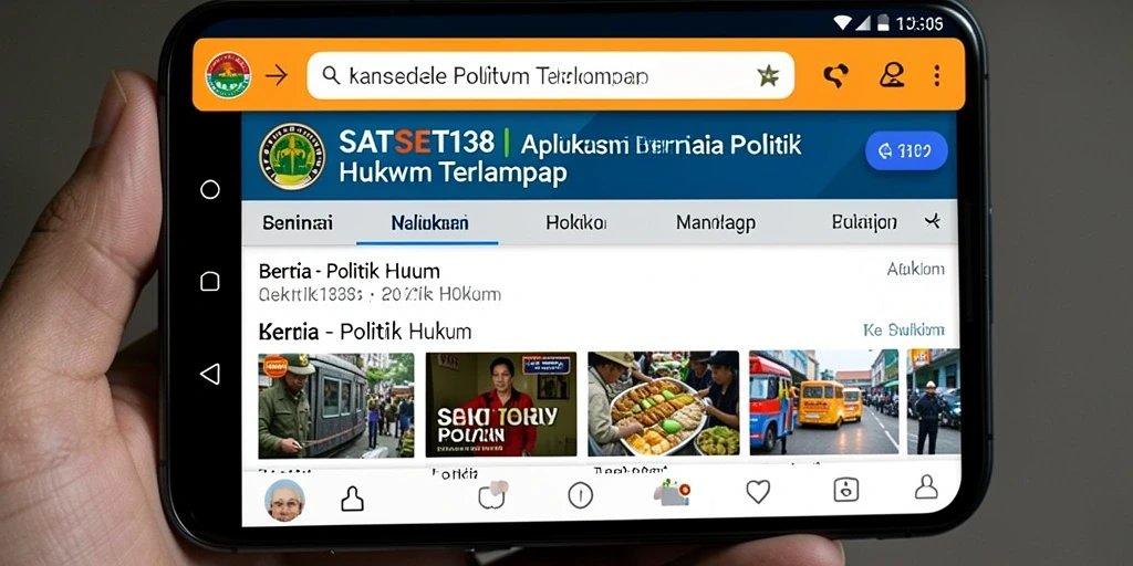 Tampilan antarmuka SATSET138 dengan informasi politik dan hukum terbaru.